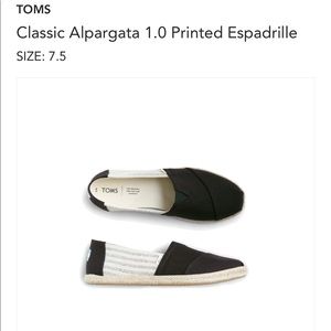 TOMS Alparagata printed Espadrille Slip on Sneaker NWT sold out online